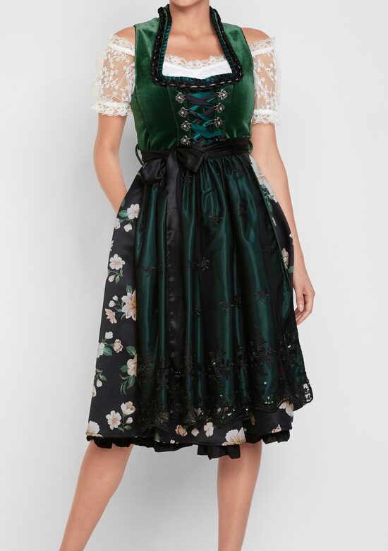 Eleganta zaļa samta kleita ar ziediem, BPC Collection, izmērs 3XL